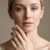 Rose gold Oval Brilliant Diamond Pavé Band with Six-Prong Setting_4