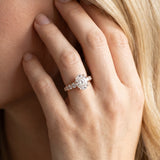 Rose gold Oval Brilliant Diamond Pavé Band with Six-Prong Setting_5