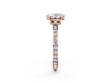 Rose gold Oval Brilliant Pavé Band Solitaire with Four-Prong Setting_30