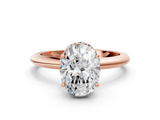 Rose gold Oval Brilliant Solitaire Engagement Ring with Six-Prong Setting and Classic Band_20