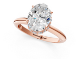 Rose gold Oval Brilliant Solitaire Engagement Ring with Six-Prong Setting and Classic Band_21