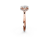 Rose gold Oval Brilliant Solitaire Engagement Ring with Six-Prong Setting and Classic Band_22