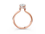 Rose gold Oval Brilliant Solitaire Engagement Ring with Six-Prong Setting and Classic Band_23