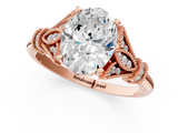 Rose gold Oval Brilliant Solitaire with Pave Band and Four-Prong Setting_21
