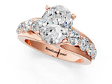 Rose gold Oval Brilliant Solitaire with Side Stones on a Pave Band and Four-Prong Setting_33