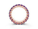 Rose gold Oval Cut Amethyst Eternity Band with Shared Prong Setting_3