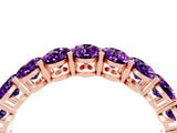 Rose gold Oval Cut Amethyst Eternity Band with Shared Prong Setting_4