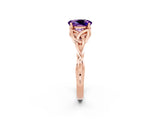 Rose gold Oval Cut Amethyst Solitaire Celtic Knot Ring with Four-Prong Setting_14