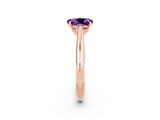Rose gold Oval Cut Amethyst Solitaire Engagement Ring with Cathedral Setting and Four-Prong Mount_14