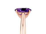 Rose gold Oval Cut Amethyst Solitaire Engagement Ring with Cathedral Setting and Four-Prong Mount_17