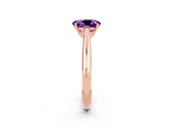Rose gold Oval Cut Amethyst Solitaire Engagement Ring with Cathedral Setting and Four-Prong Mount_74