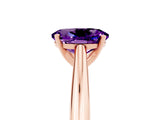 Rose gold Oval Cut Amethyst Solitaire Engagement Ring with Cathedral Setting and Four-Prong Mount_77
