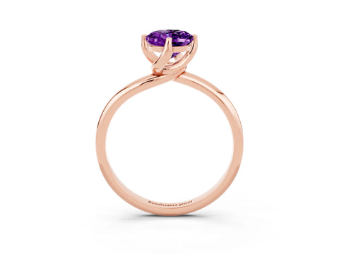 Rose gold Oval Cut Amethyst Solitaire Engagement Ring with Four-Prong Setting and Classic Band_15