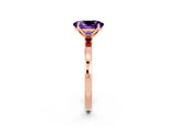Rose gold Oval Cut Amethyst Solitaire Ring with Thin Band and Prong Setting_14