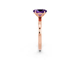 Rose gold Oval Cut Amethyst Solitaire Ring with Thin Band and Prong Setting_26