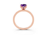 Rose gold Oval Cut Amethyst Solitaire Ring with Thin Band and Prong Setting_27
