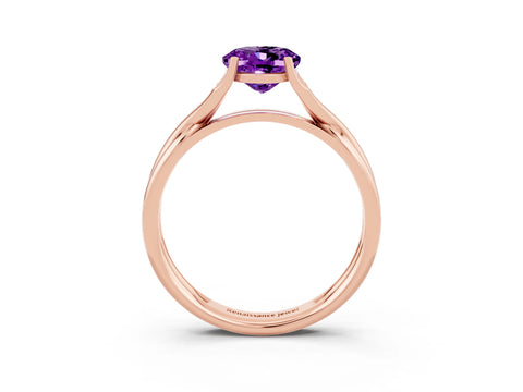 Rose gold Oval Cut Amethyst Solitaire Twist Band Prong Setting Ring_27