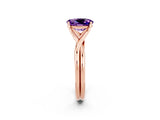 Rose gold Oval Cut Amethyst Solitaire Twist Band Prong Setting Ring_38