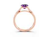 Rose gold Oval Cut Amethyst Solitaire Twist Band Prong Setting Ring_39