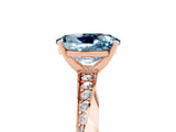Rose gold Oval Cut Aquamarine Engagement Ring with Side Stone Accents and Four-Prong Setting_65