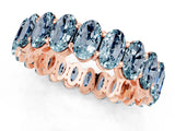 Rose gold Oval Cut Aquamarine Eternity Band with Shared Prong Setting_1