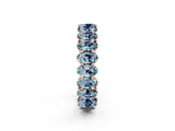 Rose gold Oval Cut Aquamarine Eternity Band with Shared Prong Setting_2