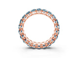 Rose gold Oval Cut Aquamarine Eternity Band with Shared Prong Setting_3