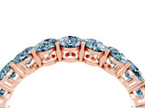 Rose gold Oval Cut Aquamarine Eternity Band with Shared Prong Setting_4
