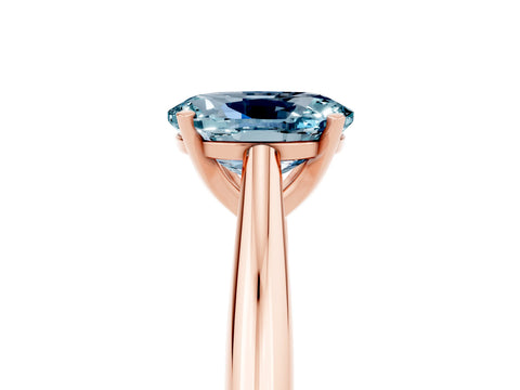 Rose gold Oval Cut Aquamarine Solitaire Engagement Ring with Cathedral Setting and Four-Prong Mount_17