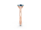 Rose gold Oval Cut Aquamarine Solitaire Engagement Ring with Cathedral Setting and Four-Prong Mount_20