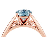 Rose gold Oval Cut Aquamarine Solitaire Engagement Ring with Cathedral Setting and Four-Prong Mount_22