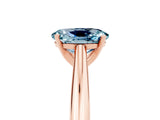 Rose gold Oval Cut Aquamarine Solitaire Engagement Ring with Cathedral Setting and Four-Prong Mount_23