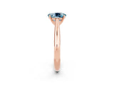 Rose gold Oval Cut Aquamarine Solitaire Engagement Ring with Cathedral Setting and Four-Prong Mount_26