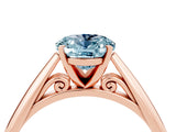 Rose gold Oval Cut Aquamarine Solitaire Engagement Ring with Cathedral Setting and Four-Prong Mount_28