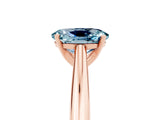Rose gold Oval Cut Aquamarine Solitaire Engagement Ring with Cathedral Setting and Four-Prong Mount_29