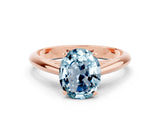 Rose gold Oval Cut Aquamarine Solitaire Engagement Ring with Cathedral Setting and Four-Prong Mount_66