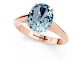 Rose gold Oval Cut Aquamarine Solitaire Engagement Ring with Cathedral Setting and Four-Prong Mount_67