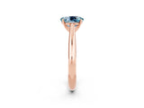 Rose gold Oval Cut Aquamarine Solitaire Engagement Ring with Cathedral Setting and Four-Prong Mount_68