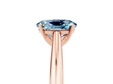 Rose gold Oval Cut Aquamarine Solitaire Engagement Ring with Cathedral Setting and Four-Prong Mount_71