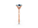 Rose gold Oval Cut Aquamarine Solitaire Engagement Ring with Classic Band and Four-Prong Setting_26