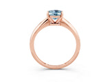 Rose gold Oval Cut Aquamarine Solitaire Engagement Ring with Classic Band and Four-Prong Setting_27