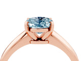 Rose gold Oval Cut Aquamarine Solitaire Engagement Ring with Classic Band and Four-Prong Setting_28