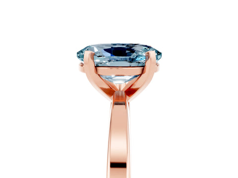Rose gold Oval Cut Aquamarine Solitaire Engagement Ring with Classic Band and Four-Prong Setting_29