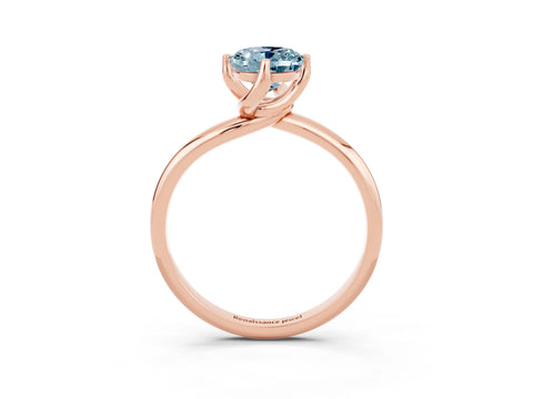 Rose gold Oval Cut Aquamarine Solitaire Engagement Ring with Four-Prong Setting and Classic Band_15