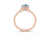 Rose gold Oval Cut Aquamarine Solitaire Ring with Flower Prong Setting and Classic Band_39