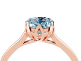 Rose gold Oval Cut Aquamarine Solitaire Ring with Flower Prong Setting and Classic Band_40