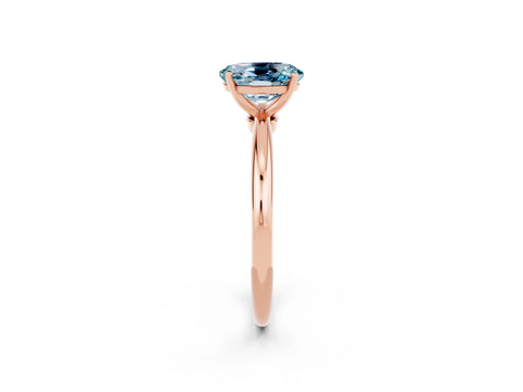 Rose gold Oval Cut Aquamarine Solitaire Ring with Six-Prong Setting and Classic Band_2