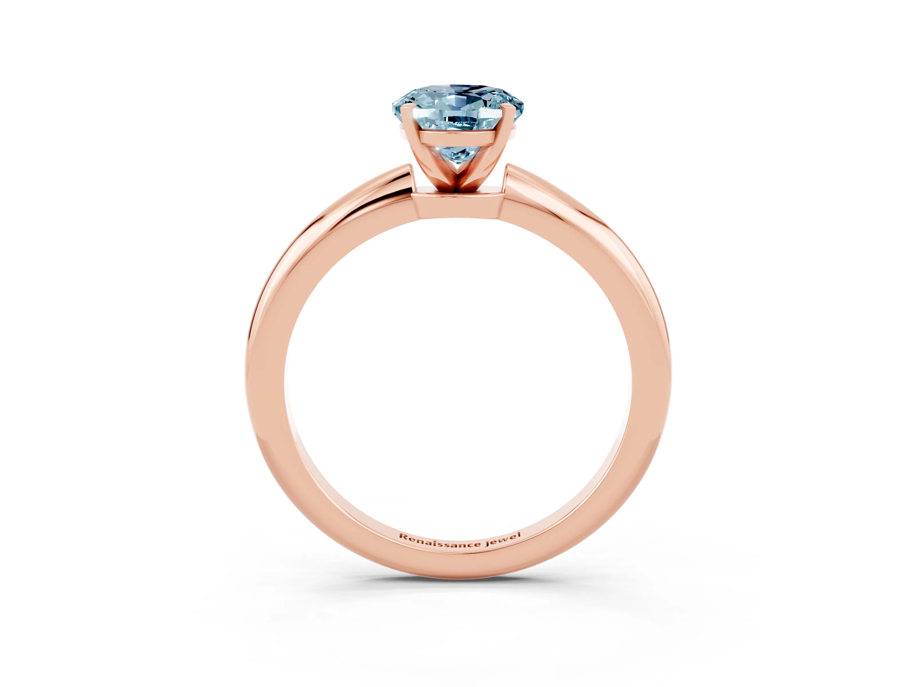 Rose gold Oval Cut Aquamarine Solitaire Ring with Six-Prong Setting and Classic Band_3