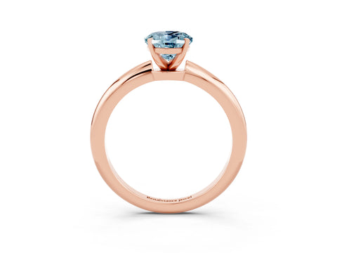 Rose gold Oval Cut Aquamarine Solitaire Ring with Six-Prong Setting and Classic Band_3