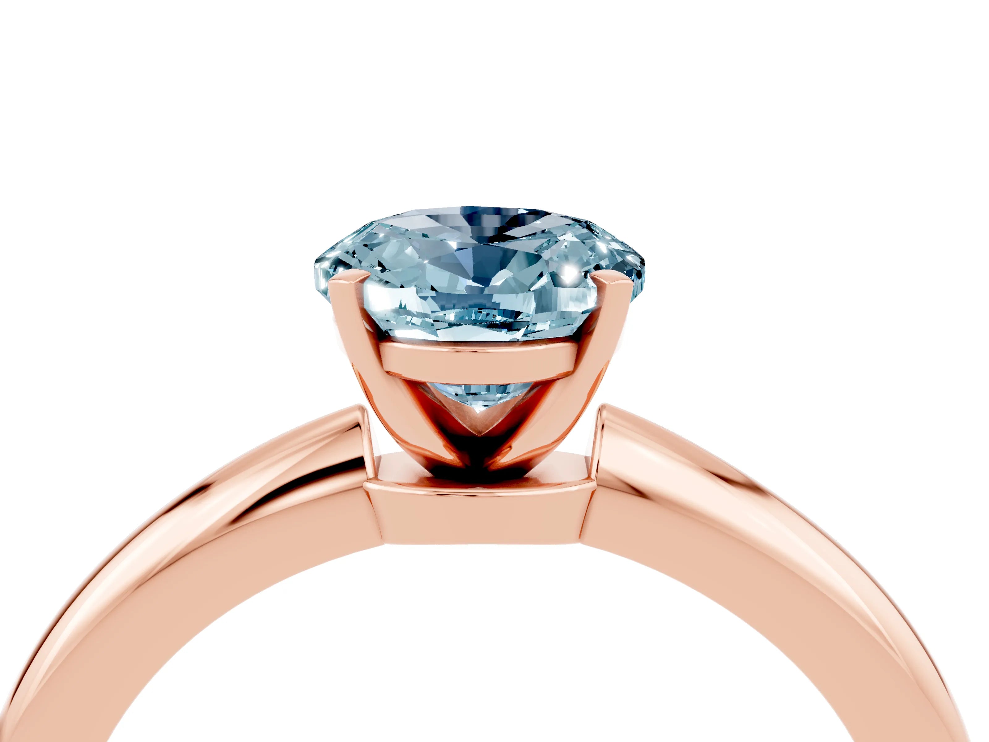 Rose gold Oval Cut Aquamarine Solitaire Ring with Six-Prong Setting and Classic Band_4